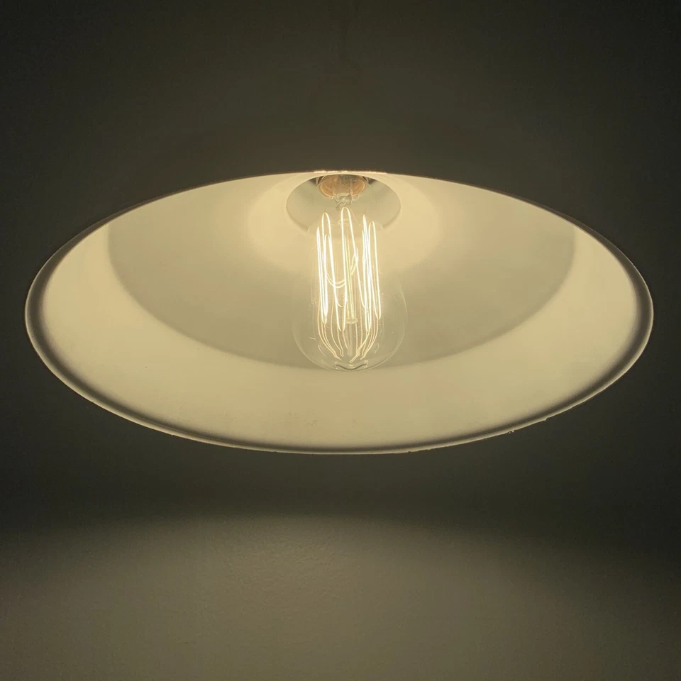 Lámpara colgante antigua de latón con pantalla verde industrial 84C Foto 4 de 4