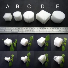 25/100X White Clone Cloning Collar Foam Insert Hydroponic Root Guard Mesh Pot 