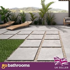 Steppe Outdoor Garden Tile Porcelain Patio Paving Slab Perla Grey