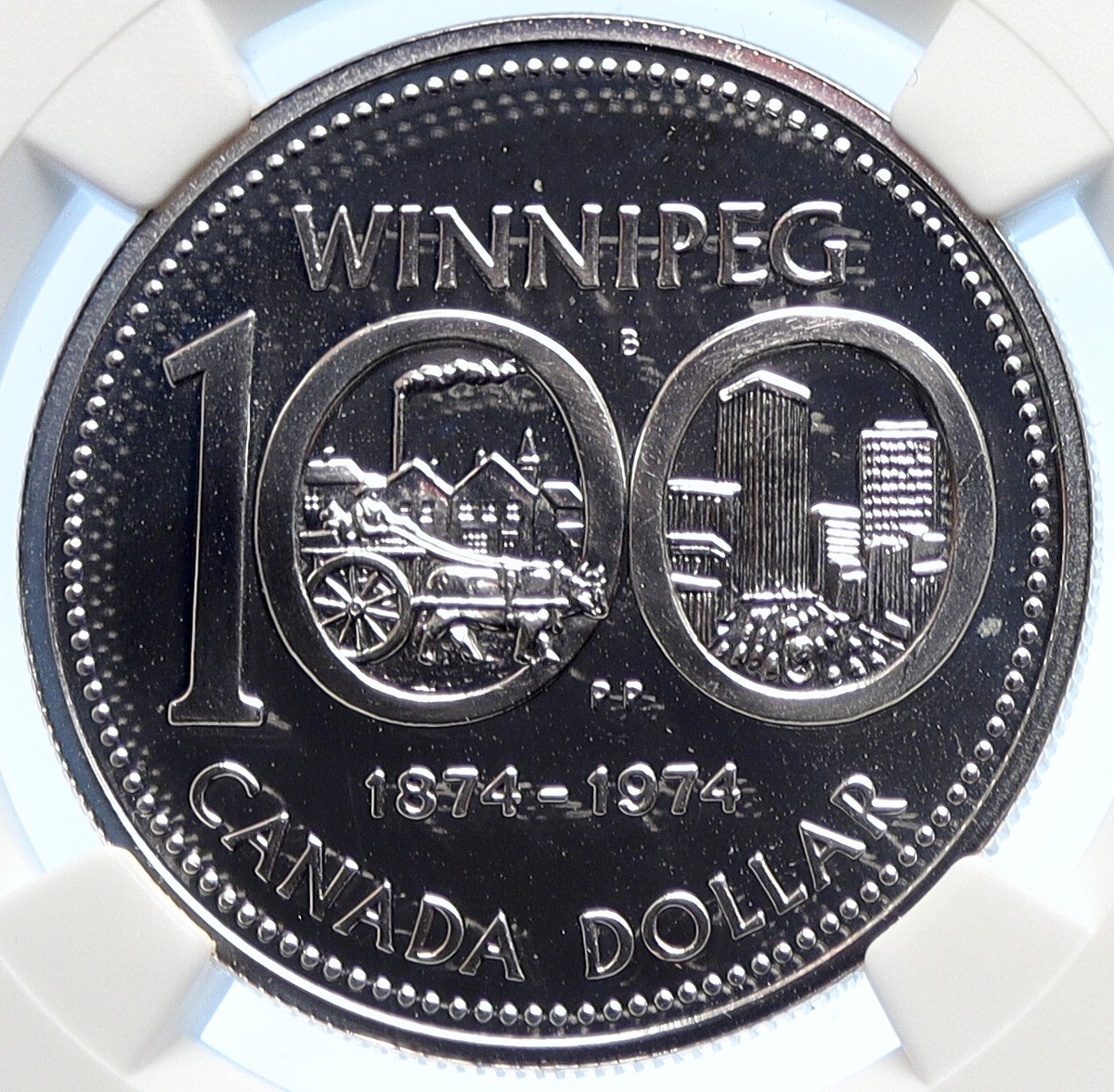 イギリス旧紙幣セット 計£100（£10 ×8 £5×4） 1974 CANADA Elizabeth II Winnipeg 100 Past / Present Silver $ Coin