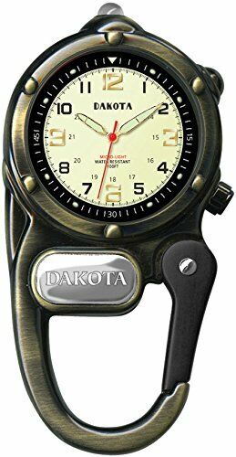 Handy & Durable Clip On Watch w/ Crown LED Light & Antique Gold Finish by Dakota - Picture 1 of 5
