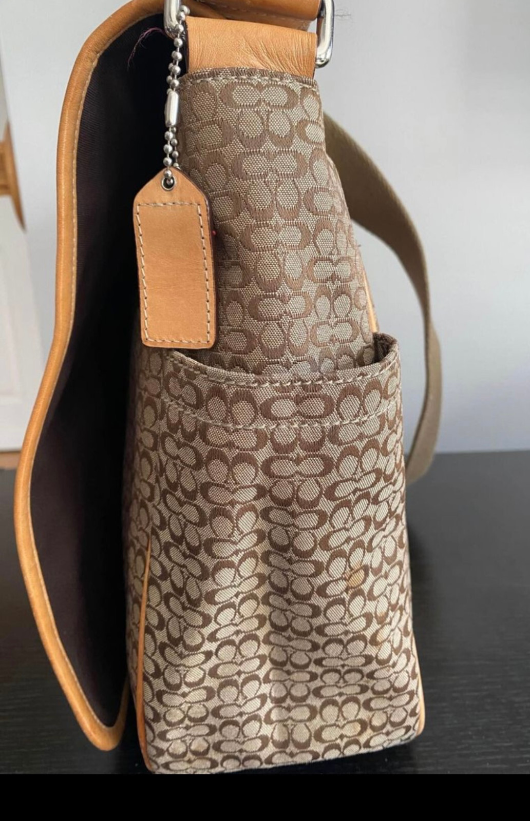 Coach Brown Leather Diaper/Messenger Bag Gem