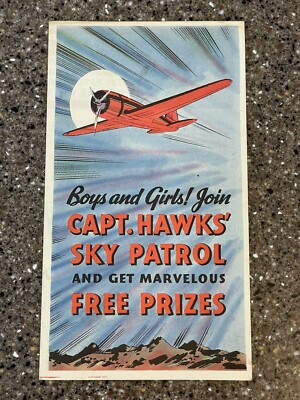 Captain Hawks Sky Patrol Prize Guide Post s Bran Flakes Cereal 1930 s Brochure