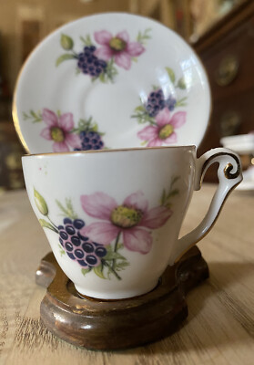 Miniature Vintage Fine Bone China England Cup Saucer Stand Queen Ann  Style