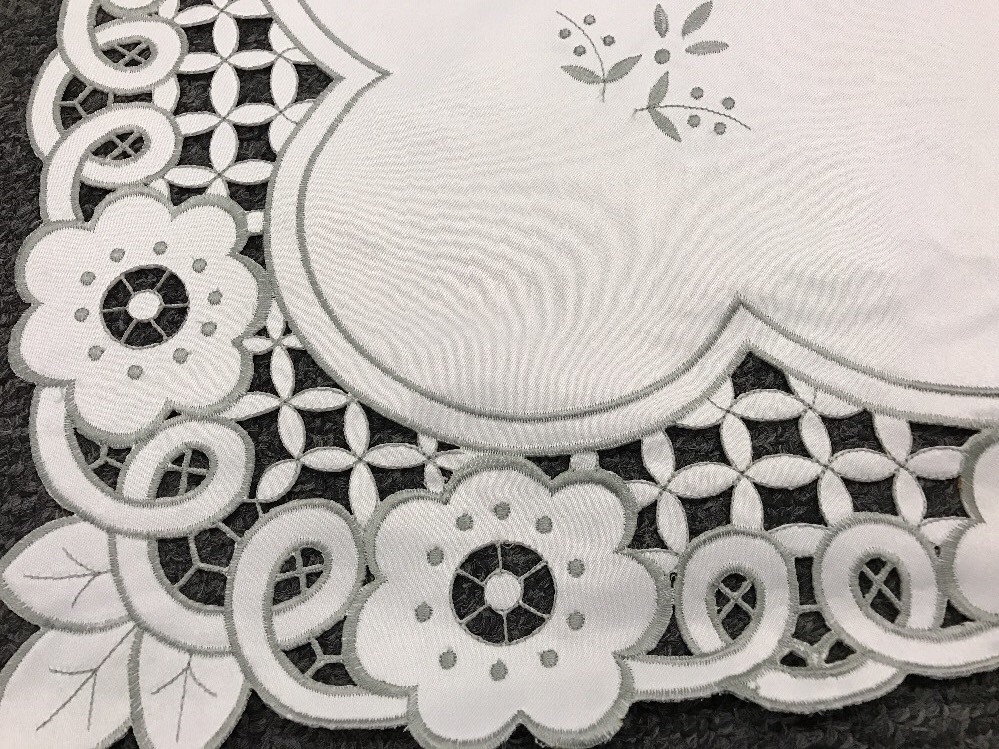 Embroidered Cutwork Fabric Embroidery 42x42" Square Coffee Side End Table Cover