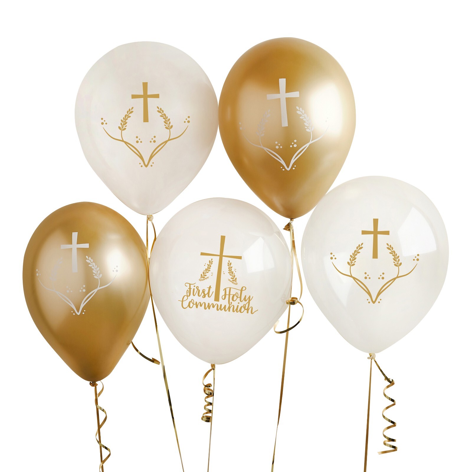 Communion Balloons Party Decorations 1st Holy Communion Gold White Cross Balloon
