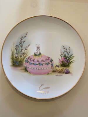 VTG Limited Edition Easter 1978 Eve Rockwell Collectible Decorative Plate EUC