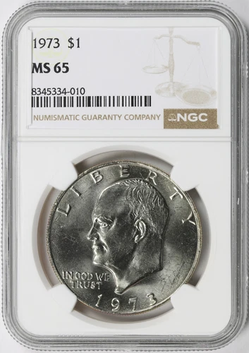 1973 $1 Eisenhower Dollar NGC MS65