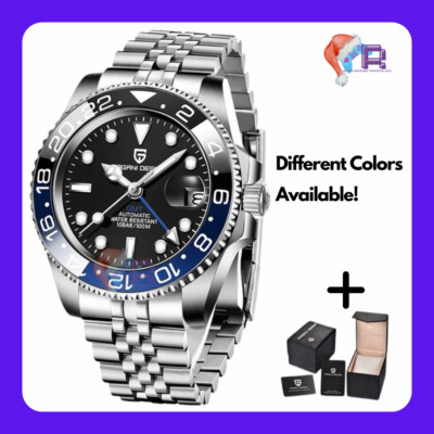 Pagani Design GMT Master Automatic Watch   Mens Steel Pepsi Design Date Mechanic