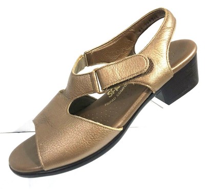 SAS Women's Gold Suntimer Tripad Comfort Leather Sandals Open Toe Shoe Size 7.5W | eBay