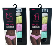 No Boundaries Womens 5 Pack Stretch Ribbed Thong Underwear XXXL 21  - LOT OF 2