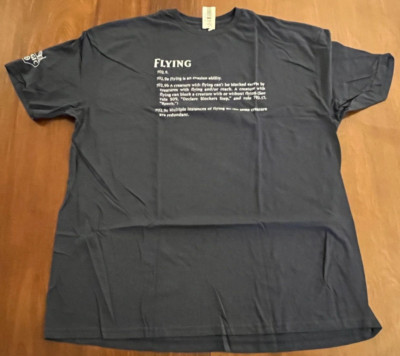 MTG Magic Con Flying Rules Text T Shirt 2XL Authentic Mtg Apparel M30