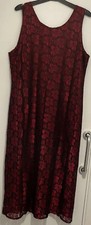Ladies Lace Red/Black Detailed floral dress Size 18