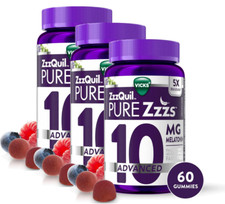   Vicks ZzzQuil PURE Zzzs, Advan 10Mg Melatonin Gummies, Berry 180Ct x3 60CT   