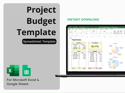 Project Budget Template! Microsoft Excel/Google Sheets, Track Income & Expenses