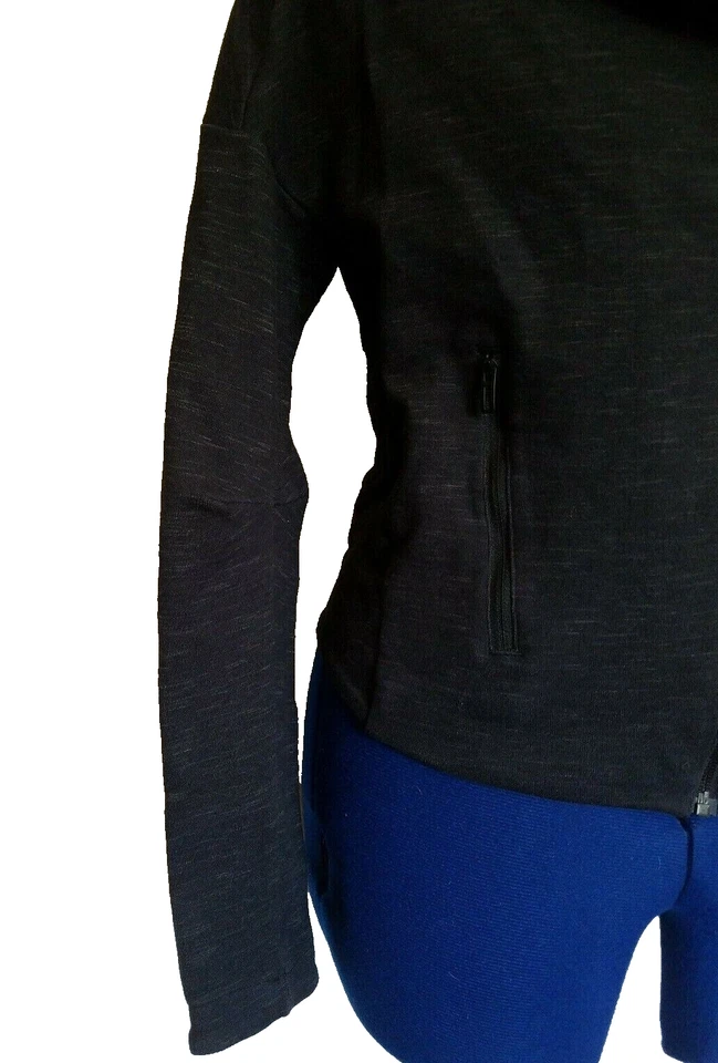 Chaqueta Adidas Mujer Talla XS Moto Asimétrica Cremallera Negra Bolsillos jaspeados Foto 4 de 4