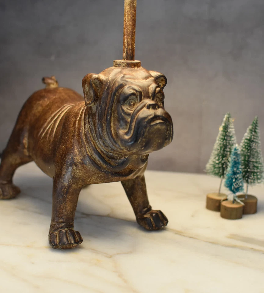 Lámpara Figura Perro Bulldog Lámpara de Mesa Pug Luz de Mesa Estilo Casa de Campo Foto 2 de 4