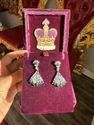 Mesmerizing Dancing Jade Dangle Drop Genuine Emerald Sapphire Earrings