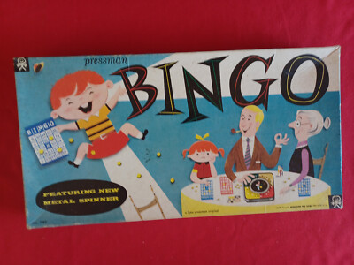 Vintage Pressman Bingo Game With Metal Spinner