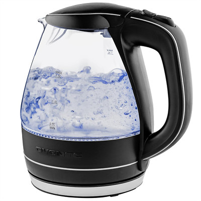 OVENTE Electric Kettle, 1.5L Borosilicate Glass Countertop Water Heater and Boil