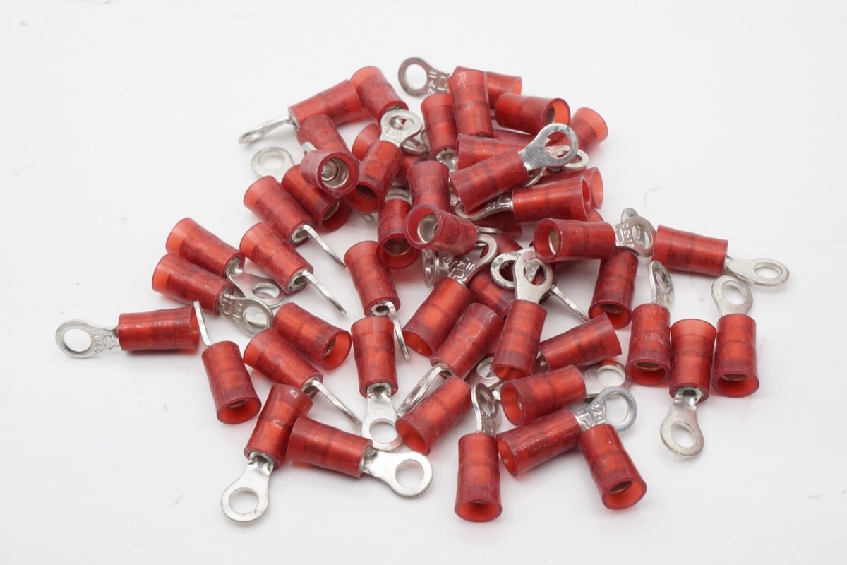 Pack of 50 Genuine PANDUIT 22-18 AWG Nylon Ring Terminal #6 Stud