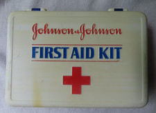 Vintage Johnson & Johnson First Aid Kit Box w/ Contents Advertising Display