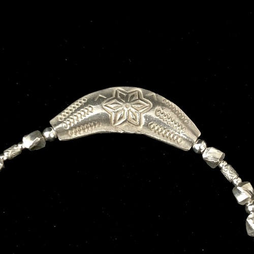 Handcrafted Thai Silver Crescent Pendant Necklace Thai & Sterling Beads 16" - Picture 5 of 6