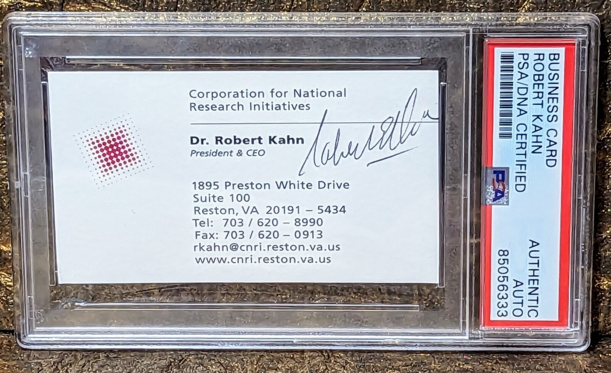 Bob Kahn Autograph Signed Business Card PSA/DNA Inventor of