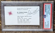 Bob Kahn Autograph Signed Business Card PSA/DNA Inventor of The Internet 