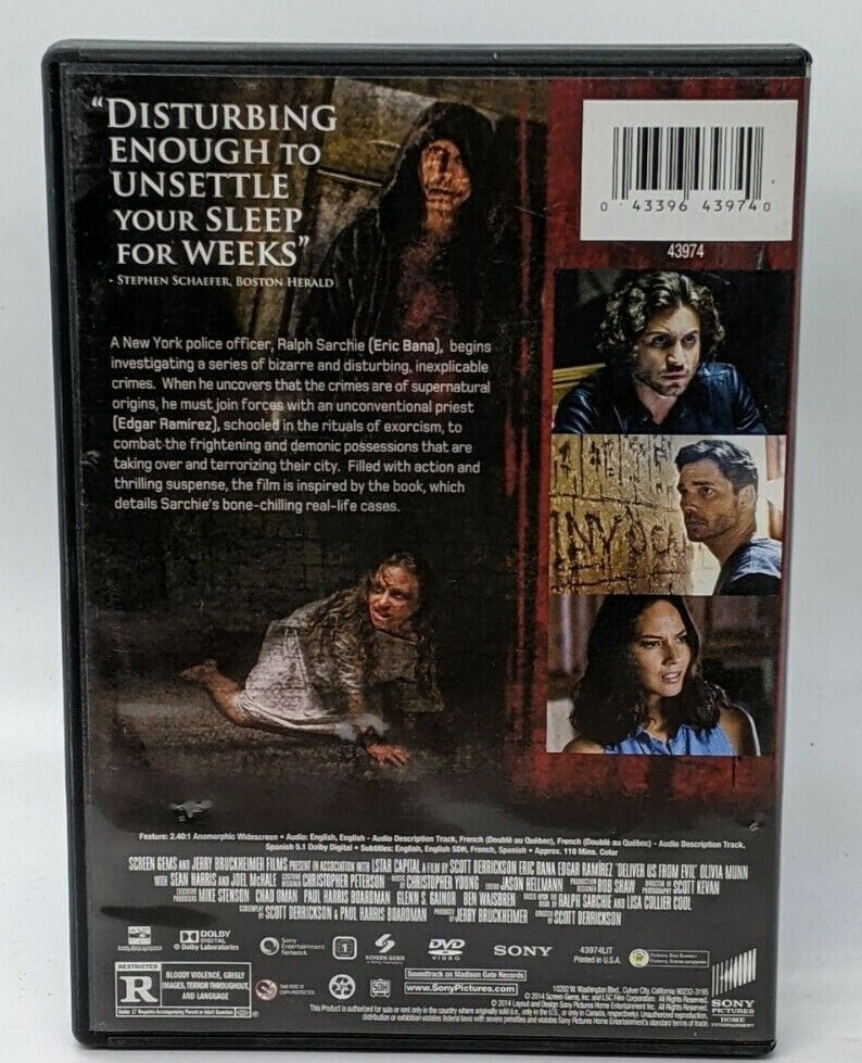 Deliver Us From Evil(DVD, 2014, R, Region 1, Sony Pictures