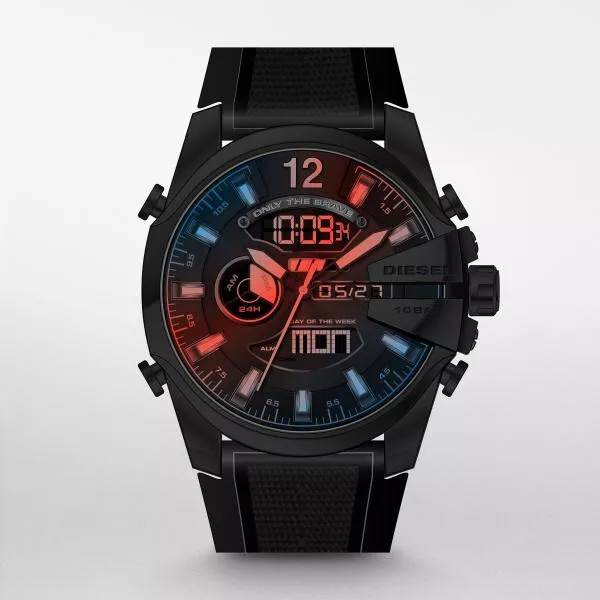 Mens Wristwatch DIESEL MEGA CHIEF DZ4548 Silicone Black Digital Chrono  Alarm | eBay