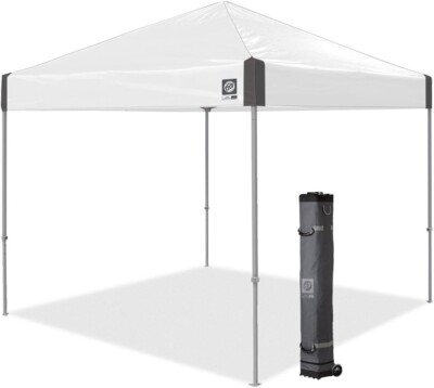 E-Z UP Ambassador Instant Shelter Canopy 10' by 10' Roller Bag 4 Pcs Spike Set