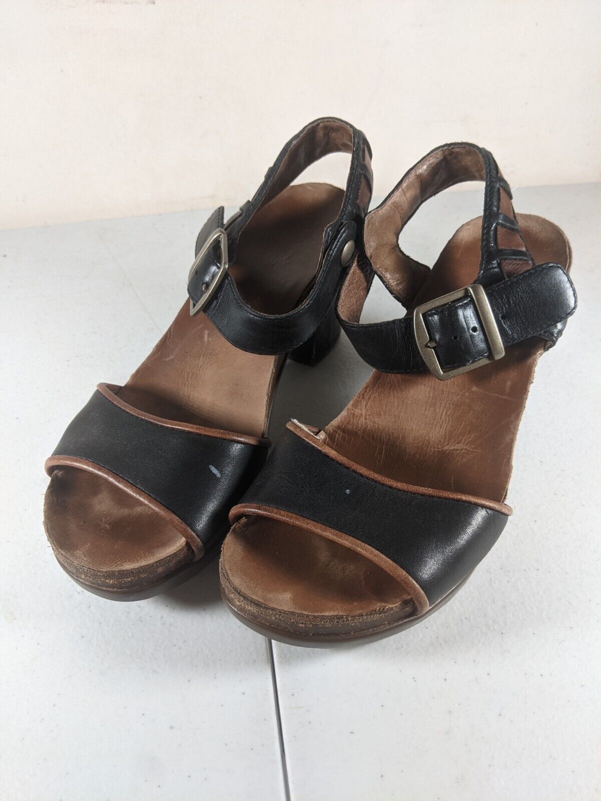 Dansko Debby Slingback Platform Sandals Brown & B… - image 1