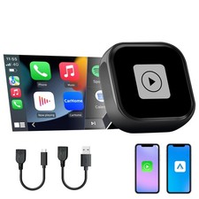 Mini 2-in-1 Wireless CarPlay  Android Auto Adapter for iOS 10  Android 11 ...