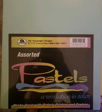 Ampad Pastels Printer Paper 20lb 8.5x11 210 Sheets Multicolor Pack Craft Office