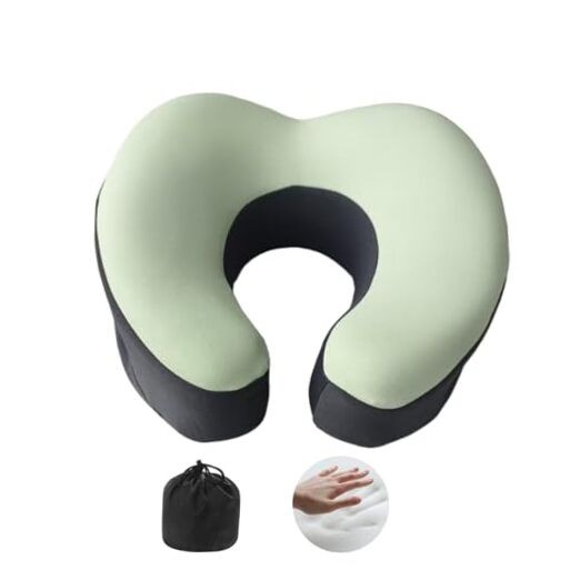 Memory Foam Neck & Nap Pillow - Removable Machine-Washable Cover, Ergonomic