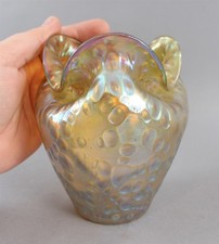 Antique LOETZ Crete Diaspora Bohemian Hand-Blown Art Glass Iridescent Vase NR