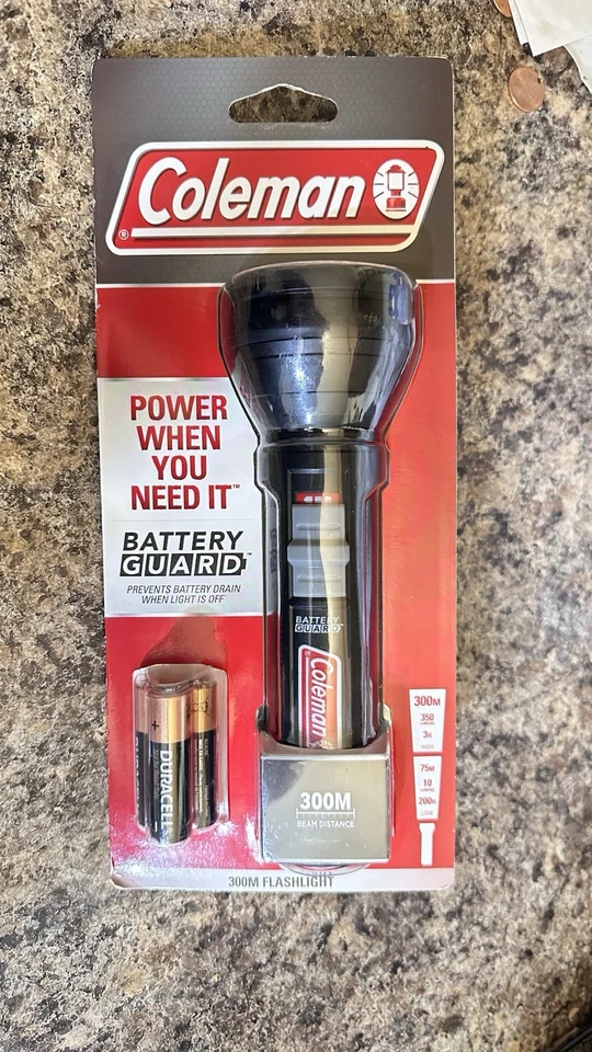 Linterna LED Coleman 300M 350 Lúmenes con Protector de Batería Nueva Foto 3 de 3