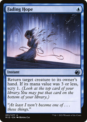 Fading Hope #51 (LP) Midnight Hunt MID Magic MTG