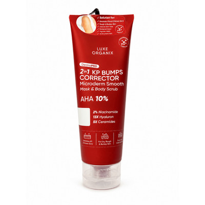 LUXE ORGANIX DermaPRO KP Bumps Body Scrub AHA 10% Smooth Skin 200ml