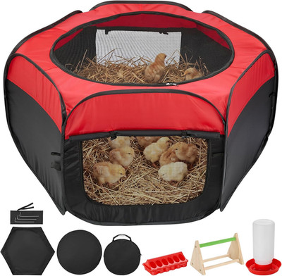 Brooder Box for Chick, Pop-Up Chicken Brooder Box with Dual Doors, Brooder Box f