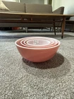 Vintage Pyrex Nesting Mixing Bowls Flamingo Pink Mid Century (Set of 4)