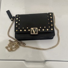 Victoria secret Black Studded Shoulder Bag Gold Chain Strap Magnetic Closure