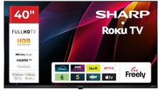 Sharp 40HD2025K Roku Full HD LED 40" Smart TV with Freely ~ Black {No Stand}
