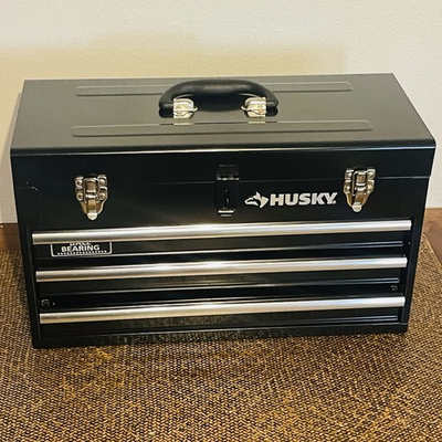 #ad Husky Portable Tool Box 20 inch 3 Drawer with Tray Ball Bearing $66.50