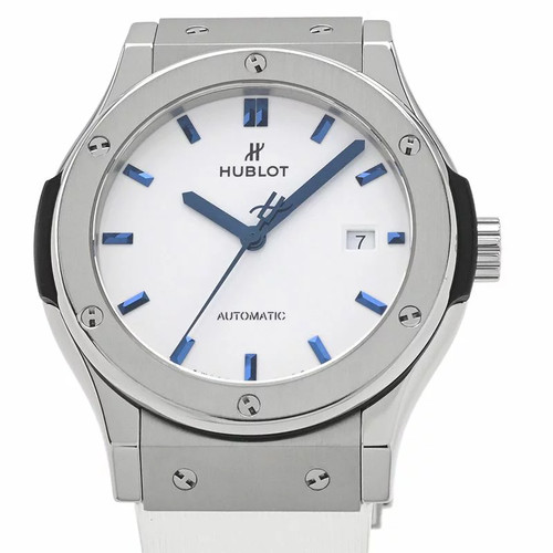 Hublot Classic Fusion Titanium White Shiny Blue Limited Titanium Rubber #CSW137