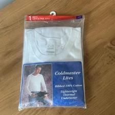 Coldmaster Lites Ribbed Thermal Shirt Mens 2XX Large White Long Sleeve USA