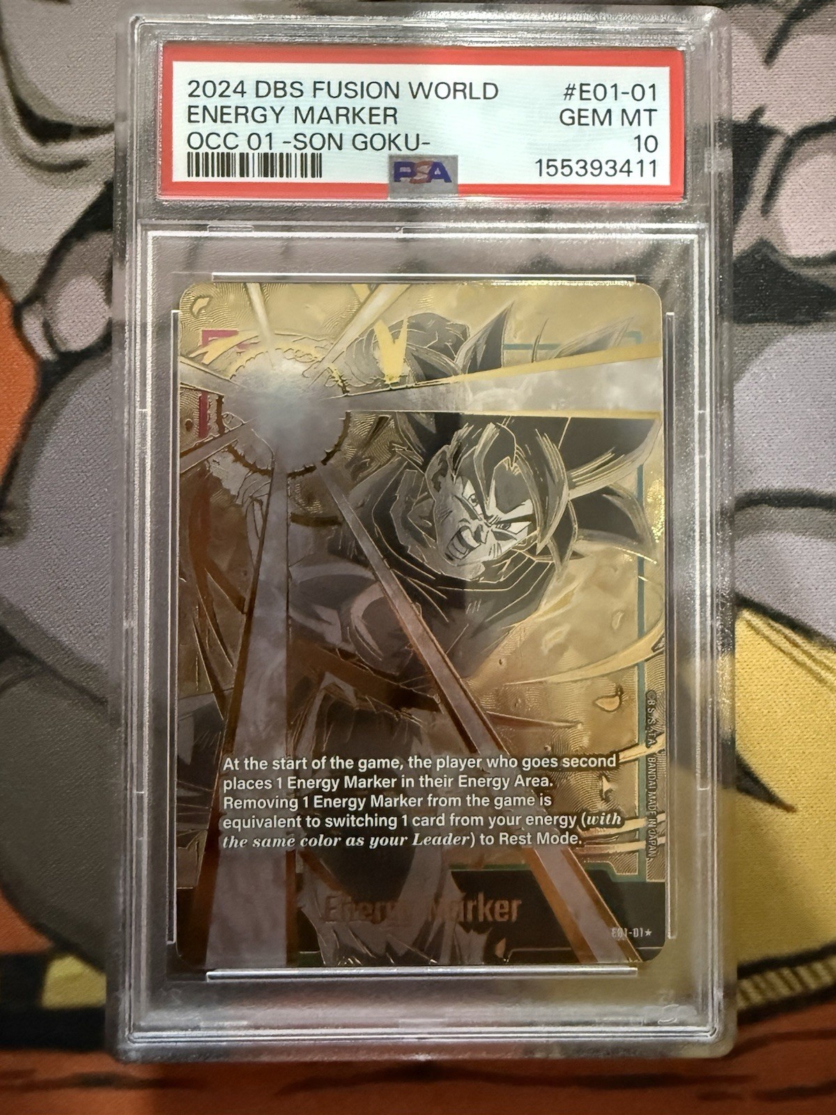 2024 Dragon Ball Super Fusion World OCC 01 Son Goku Energy Marker #E01-01 PSA 10