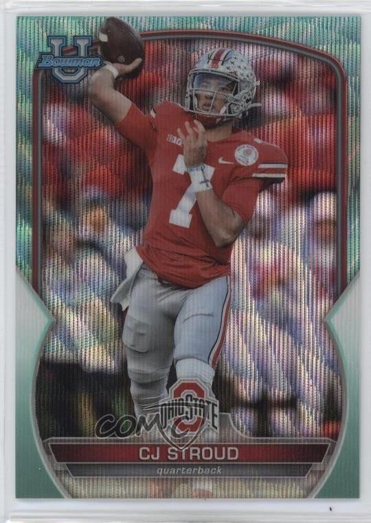 2022 Bowman U Chrome Aqua Wave Refractor 102/299 CJ Stroud #100 1dv4