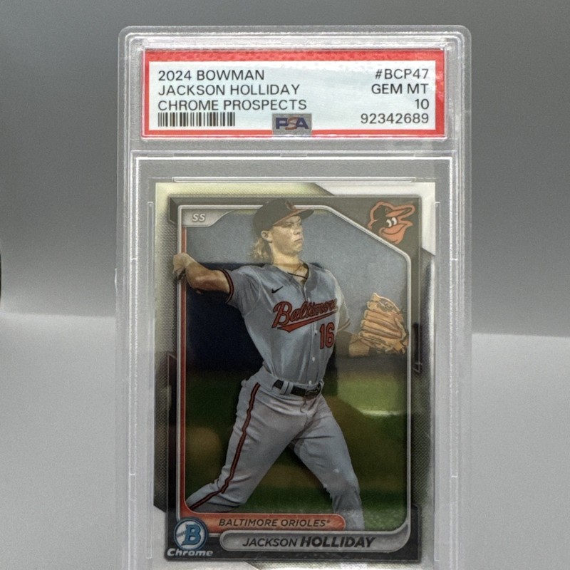 2024 BOWMAN CHROME PROSPECTS #BCP47 JACKSON HOLLIDAY ROOKIE RC PSA 10